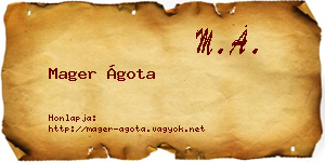 Mager Ágota névjegykártya