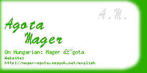 agota mager business card